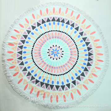 High Quality Cotton Tassel Mandala Beach Round Towel